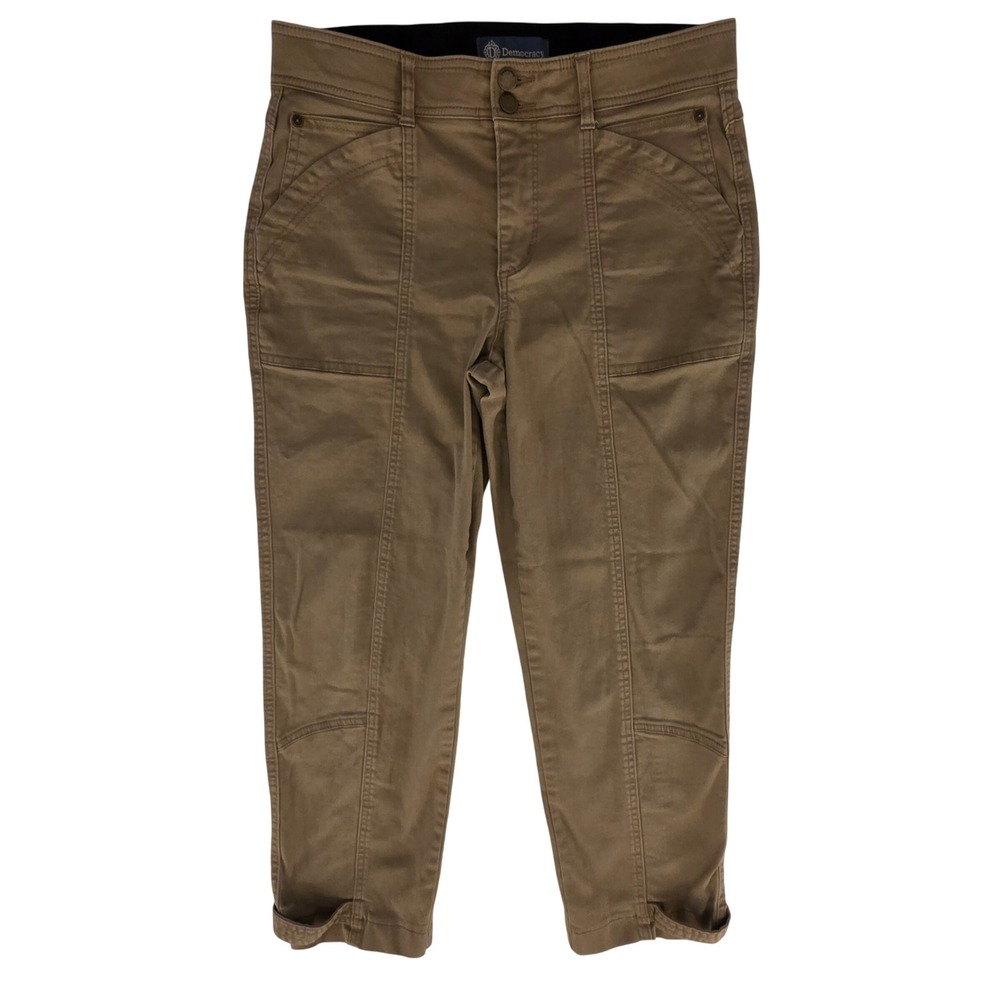 Democracy Ab-solution Khaki Utility Cropped Pants Tan B2567E8X2 Womens 10